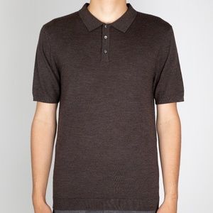 Stitch Note Short Sleeve Merino Wool Polo Knit